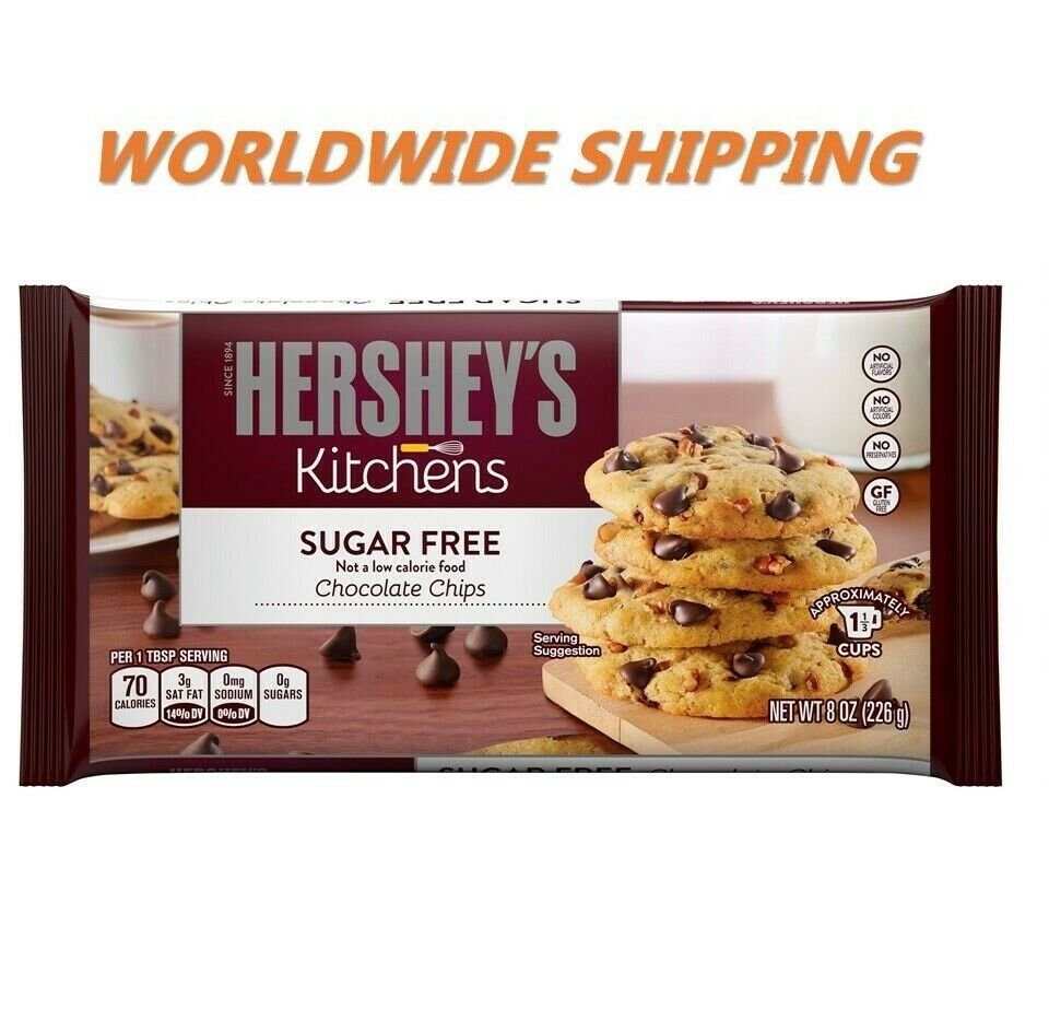 Sugar Free Chocolate Chips 8 Oz By Hershey WORLDWIDE SHIPPING