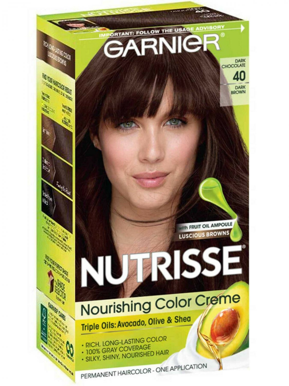 Garnier Nutrisse Nourishing Color Hair Dye 40 Dark Brown WORLDWIDE SHIPPING