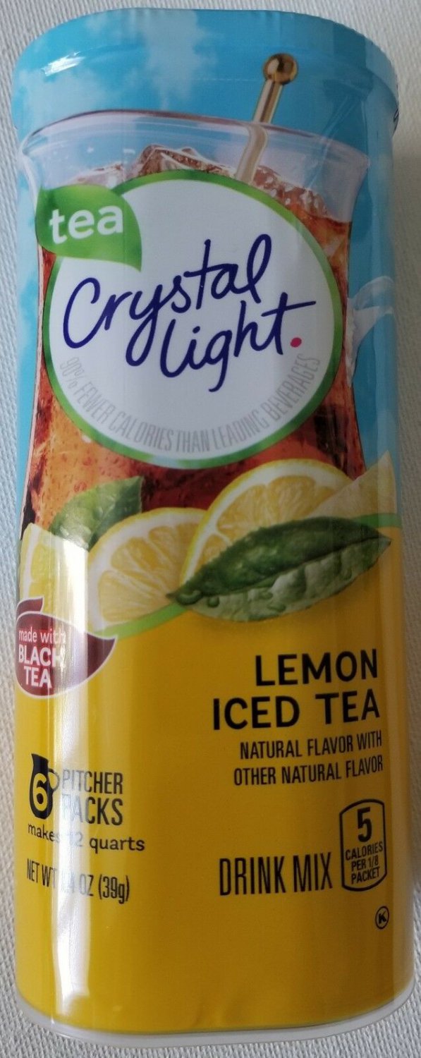 CRYSTAL LIGHT LEMON ICED TEA DRINK MIX 12 QUARTS FREE WORLDWIDE SHIPPING