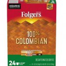 Folgers 100% Colombian Decaf Coffee K-Cups Pods 24 CT WORLDWIDE SHIPPING