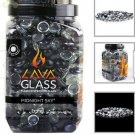 Midnight Sky Round Cut LavaGlass Firepit Dispersion Glass Gas Fireplace 10 lbs