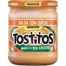 TOSTITOS SALSA CON QUESO MEDIUM 15 OZ MADE WITH REAL CHEESE FREE SHIPPING