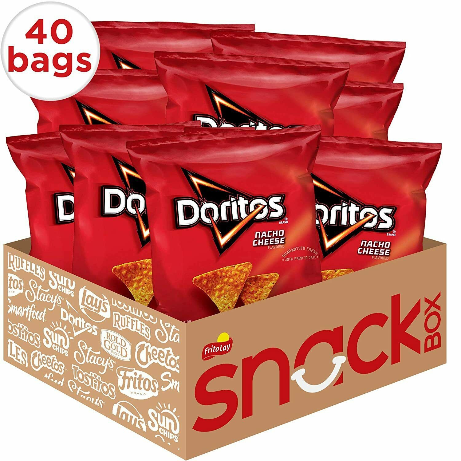 Doritos Nacho Cheese Flavored Tortilla Chips, 1 Ounce (Pack of 40)