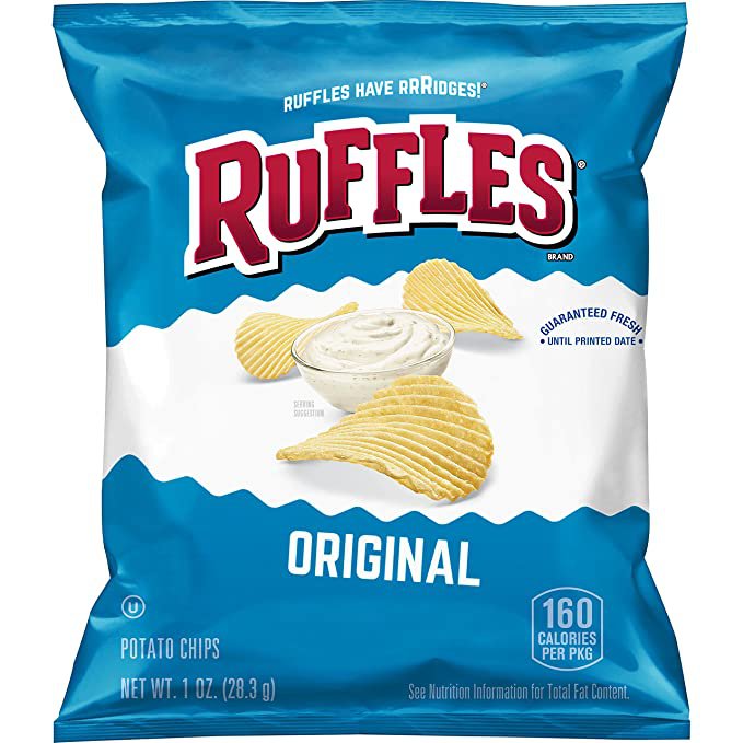 Ruffles Original Potato Chips, 1 Ounce (Pack of 40) az