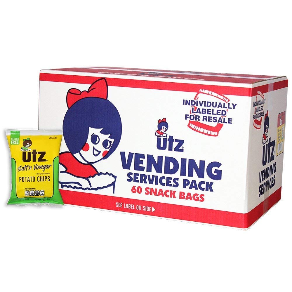 60 UTZ Salt & Vinegar– 1 oz. Bags – Crispy Potato Chips Made from Fresh Potatoes,AZ
