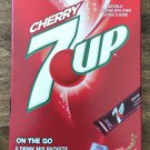 6 Boxes Of 7 Up Cherry Sugar Free On The Go Drink Mix Packets
