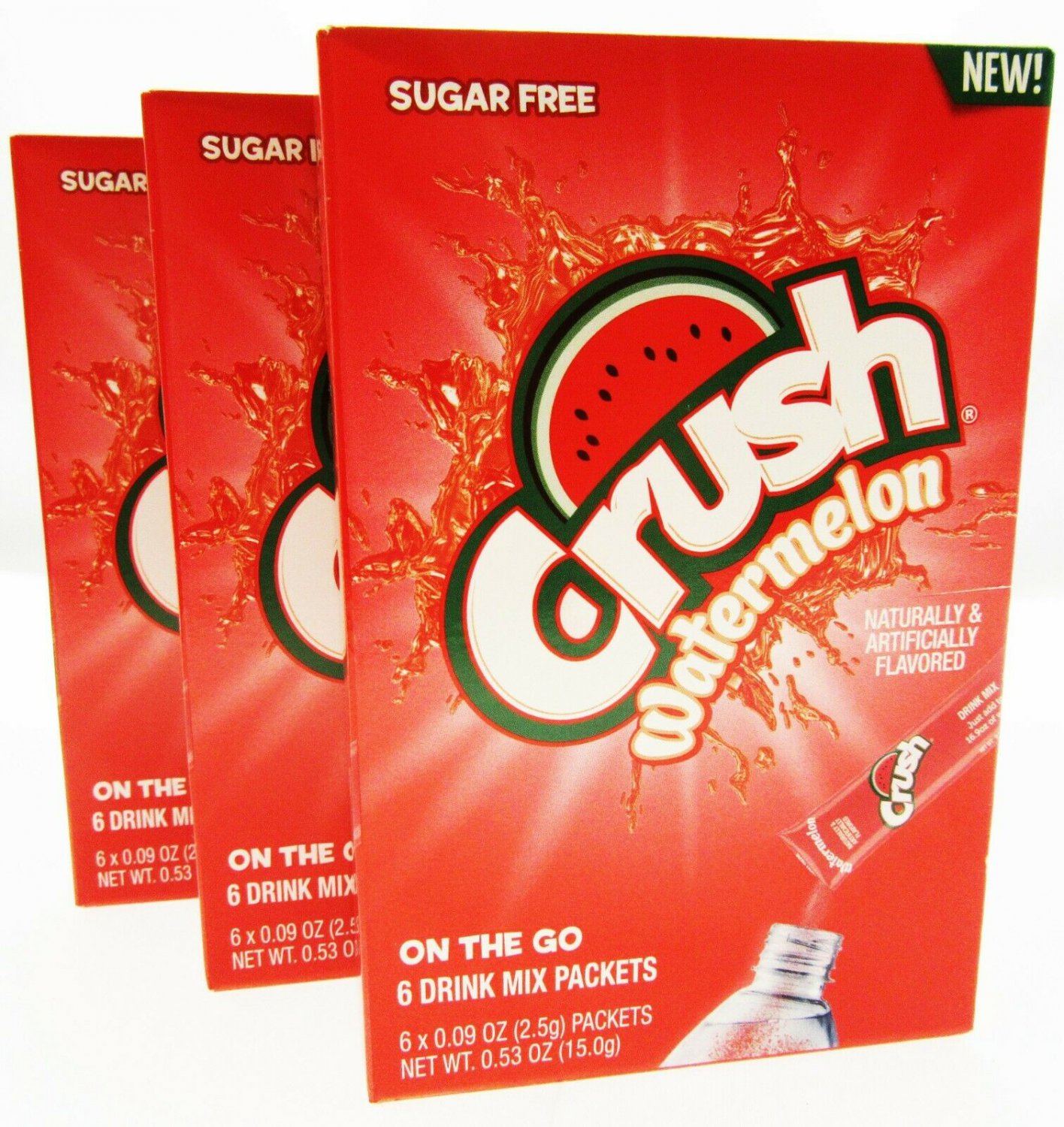 Watermelon Crush ~ 6 Packets ~ Sugar Free ~ Drink Mix ~ Lot of 3