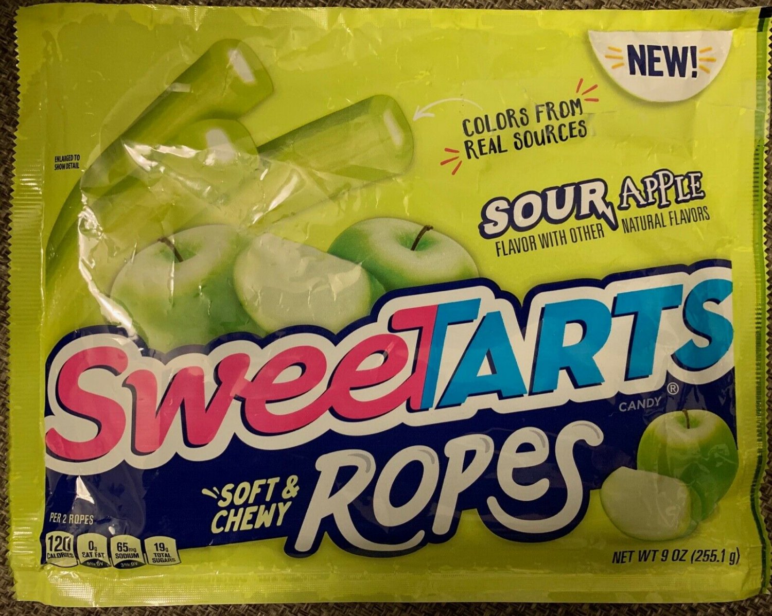 SWEETARTS SOFT & CHEWY SOUR APPLE ROPES TANGY CANDY 9 OZ BAG FREE SHIPPING