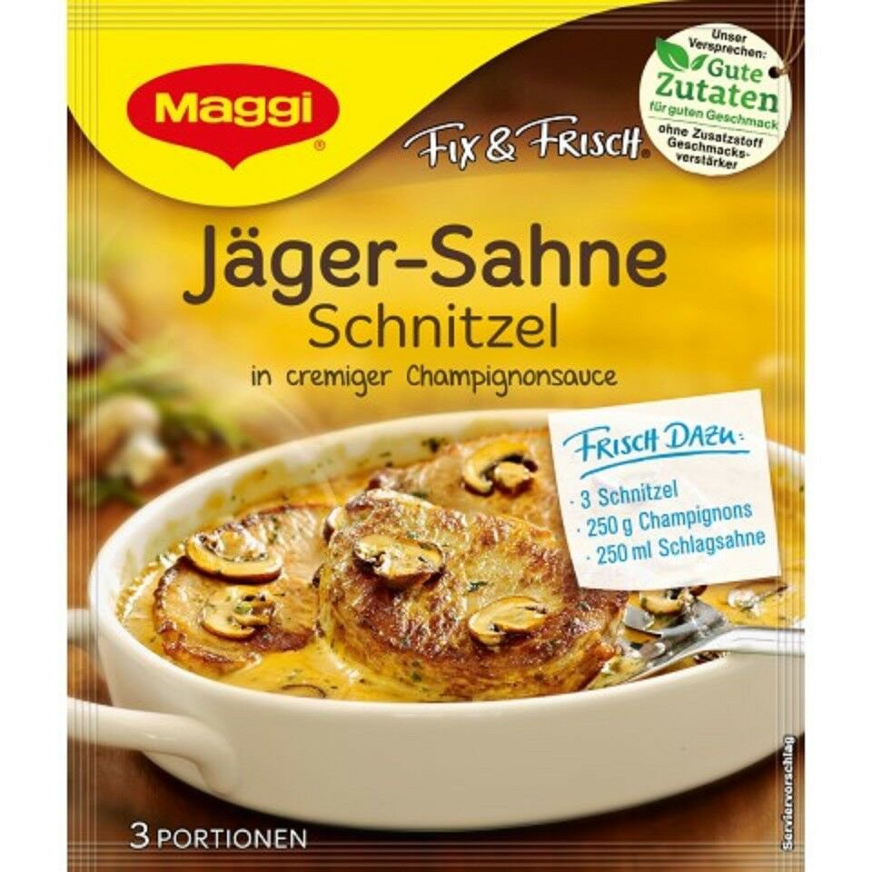 10 x MAGGI FIX for Jaeger Sahne Schnitzel in Mushroom Sauce from Germany
