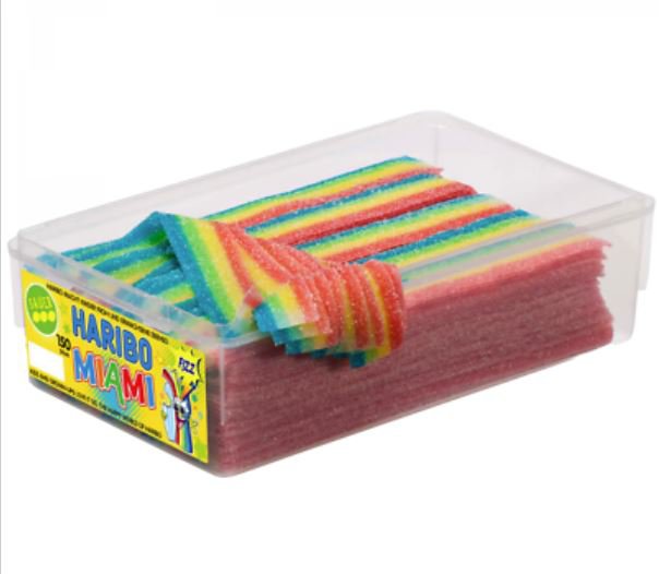 1 Large Box HARIBO Miami sour FIZZ 1125g Box New and Fresh from Germany