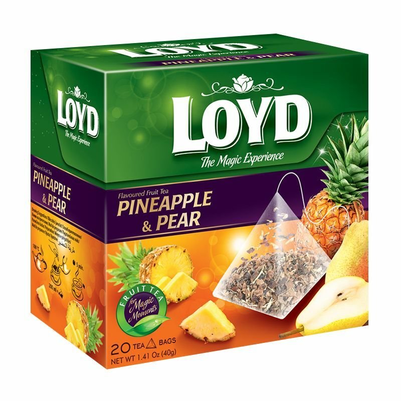 LOYD Pineapple & Pear Flavored Fruit Tea Boxed 20 Silk PyramidsFrom Europe