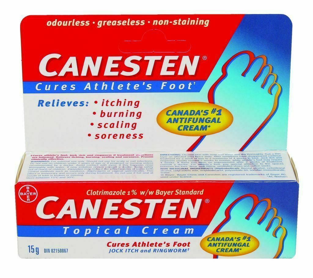 Canesten Topical Cream Cures Athlete’s Foot Jock Itch Ringworm 30g ( 15gx2)