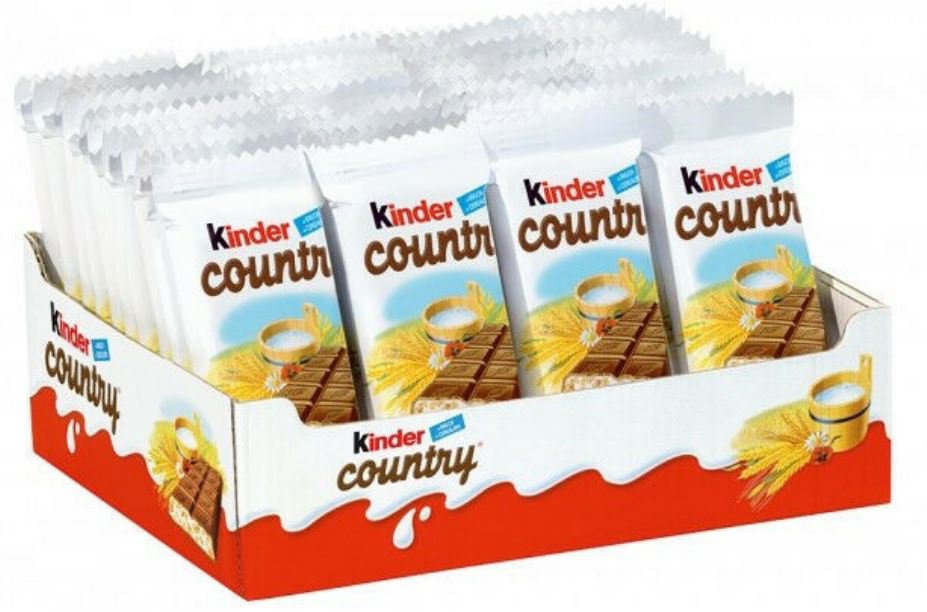 15 x KINDER COUNTRY Crunchy Chocolate Bars -From Europe