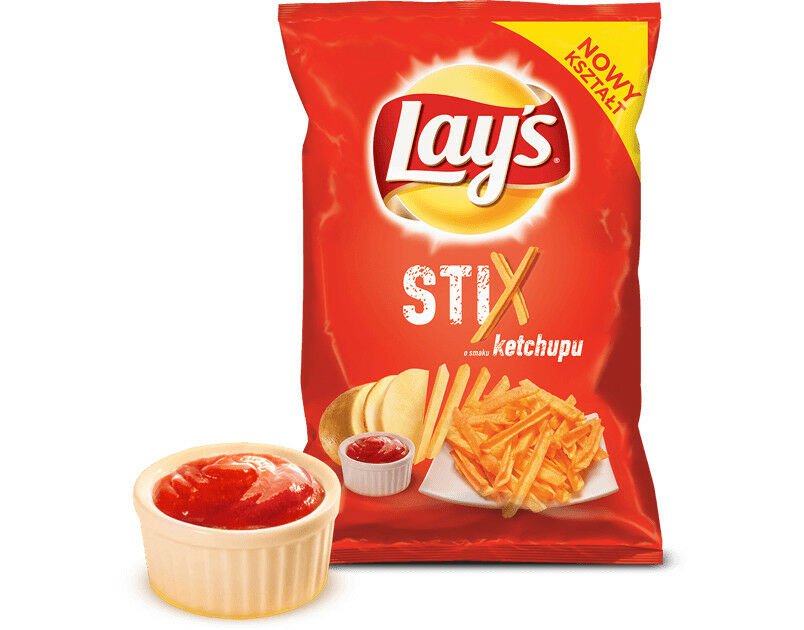 5 x Rare LAYS STIX Ketchup Flavor Potato Chips Crisps French Fries 140g From Europe