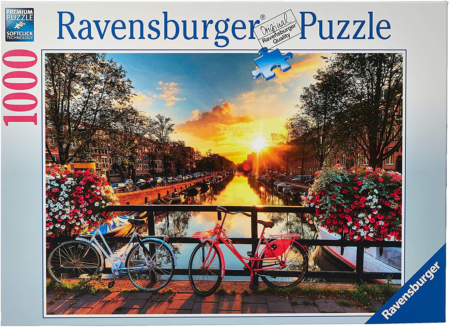 Ravensburger -Bicycles in Amsterdam- 1000 Piece Jigsaw Puzzle for Adults  Made in  Germany-am