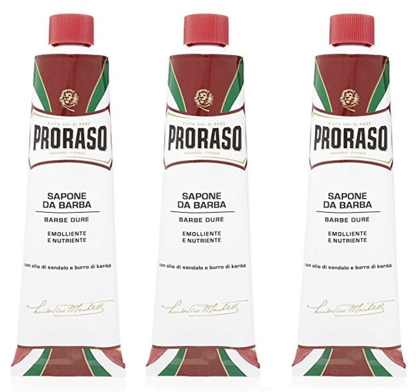 Proraso Shaving Cream, Moisturizing and Nourishing, For Hard Barb 5.2 oz (3 Pack)