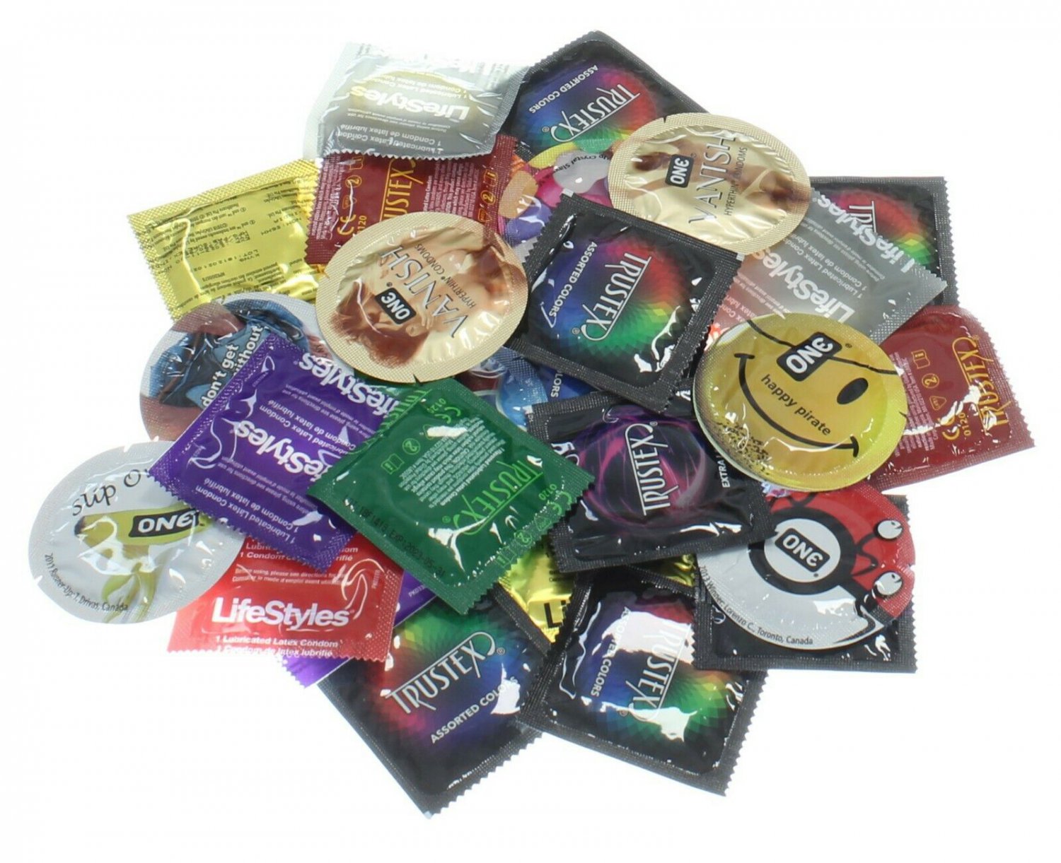 100 CONDOMS Trustex, Lifestyles, One, & More Condoms Variety Pack