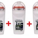 3 x L'OREAL  Men Expert SHIRT PROTECT XXL Roll On 48h Deodorant From europe