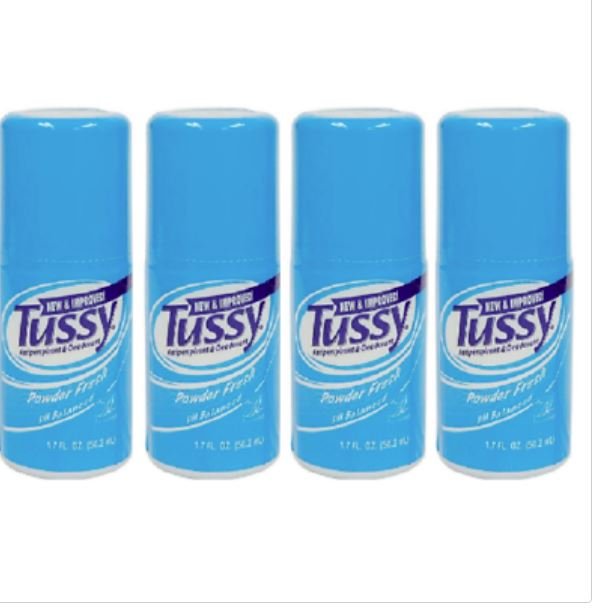 Tussy AntiPerspirant Deodorant RollOn, Powder Fresh, 1.70 oz (4 Pack) 12 produc