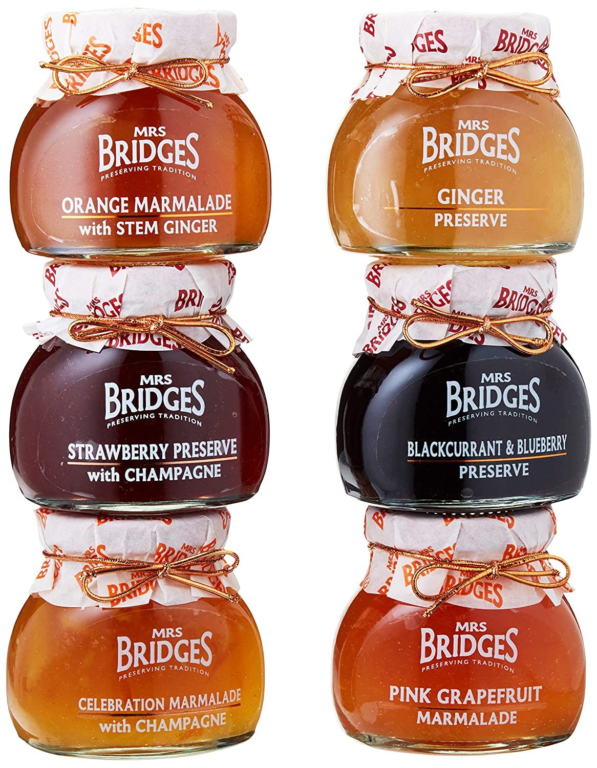 Mrs Bridges Marmalade & Preserve Tasting Set, 6 x 4 Ounce Jars Gift