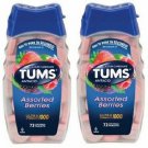 Tums Ultra 1000 Maximum Strength Assorted Berries Antacid/Calcium 2 Bottle Pack