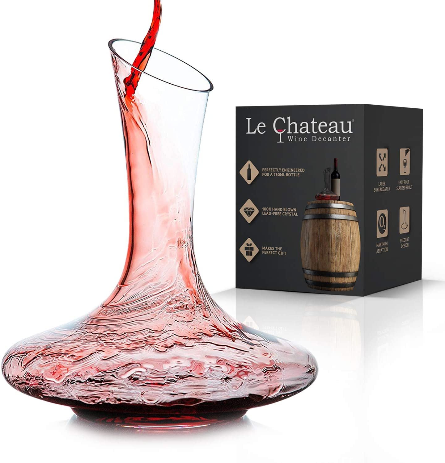 Hand Blown Lead-free Crystal Glass - Red Wine Carafe - Wine Gift suggestion - a m