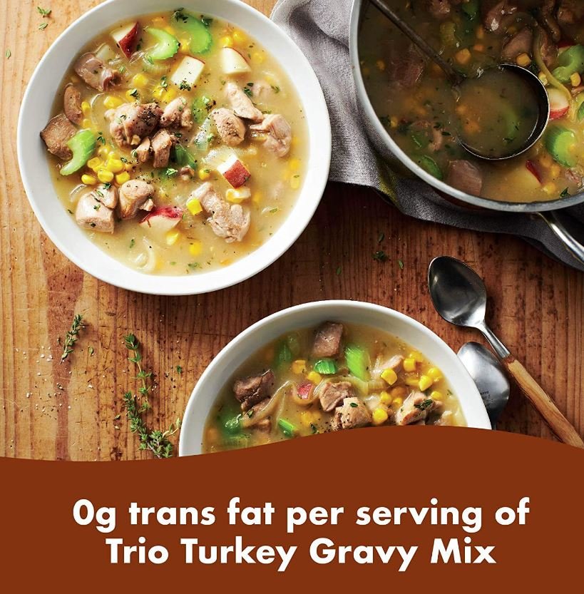 2X Trio Turkey Gravy Mix, Holiday Roast, Dehydrated, 2 bags