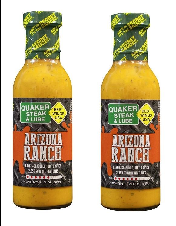 Quaker Steak and Lube Arizona Ranch Wing Sauce 2 PACK 2X 12oz Pro size