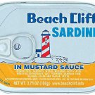 BEACH CLIFF Sardines In Mustard Sauce, High Protein Food, Keto , Gluten Free3.75 Oz (Pack of 18)