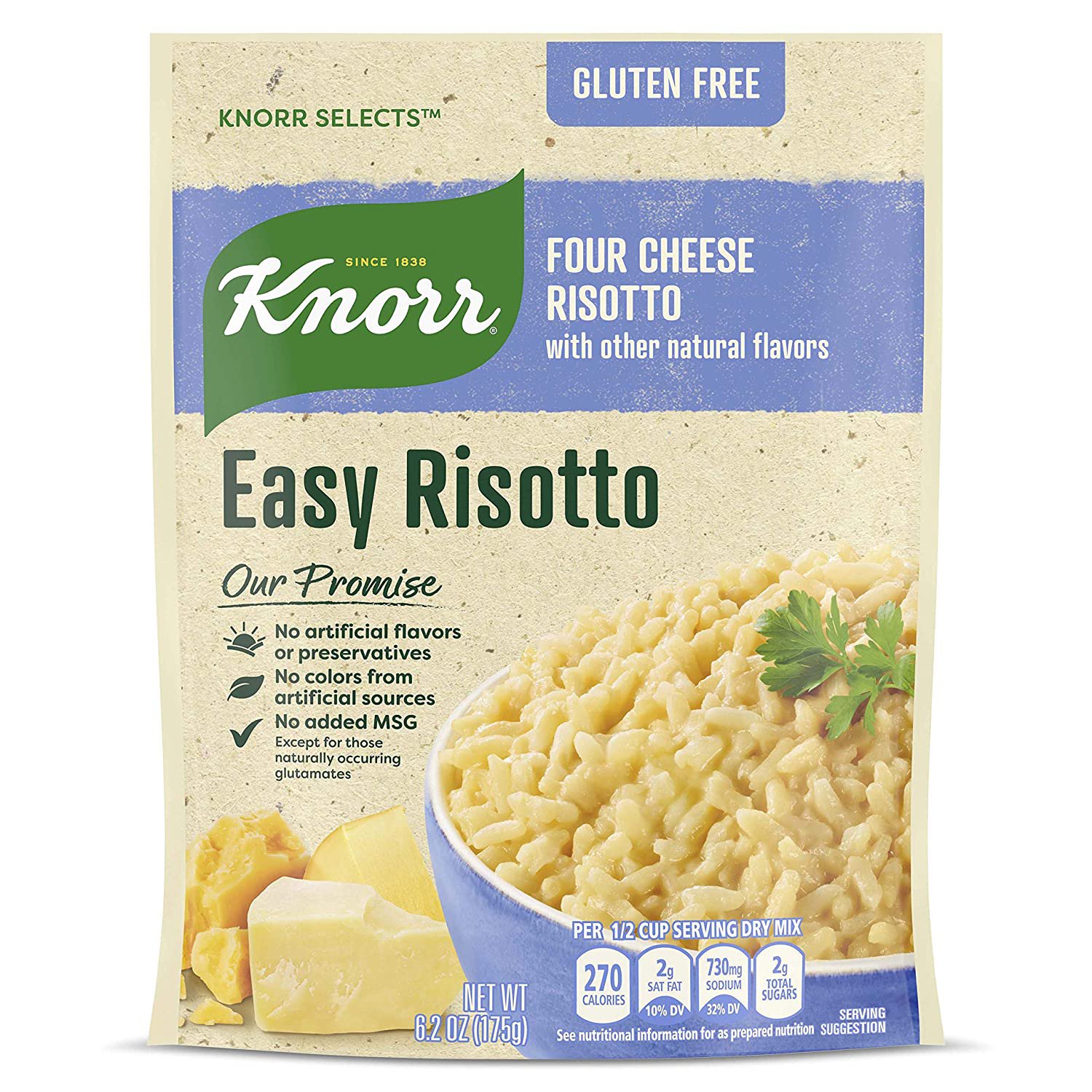 8 X Knorr Selects Rice Four Cheese Risotto Gluten Free 6.2 oz,