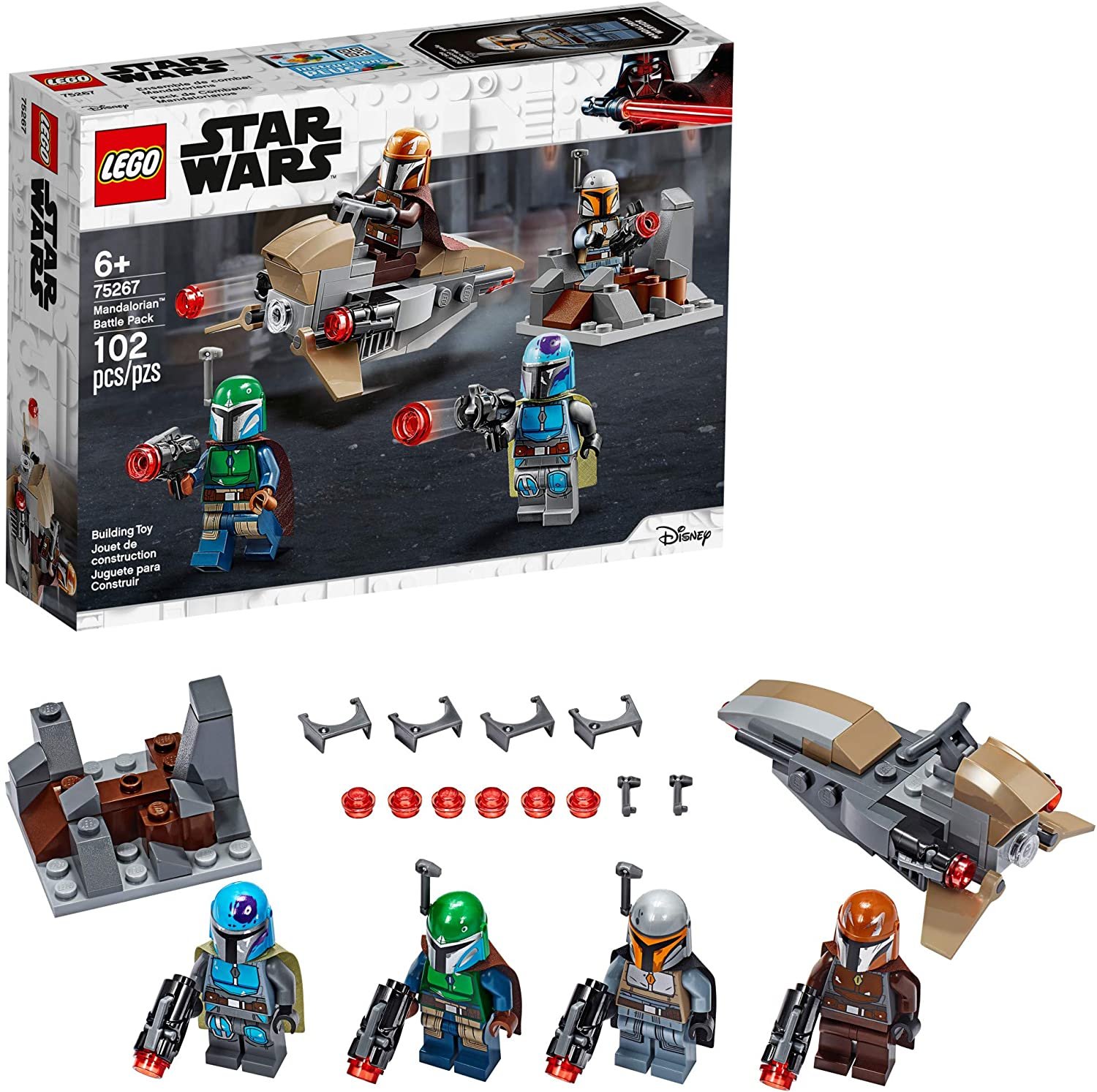 102 pc LEGO Star Wars Mandalorian Battle Pack 75267 Shock Troopers and Speeder Bike Building Kit