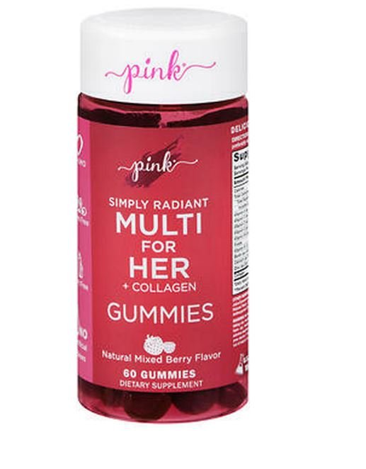PINK Nature's Truth  Simply Radiant Multi for Her + Collagen Gummies - 60 ct X 2 btl