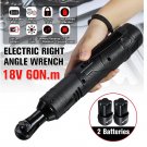18V Electric Wrench 3/8 Cordless Ratchet with Battery LED Light Kit Right Angle