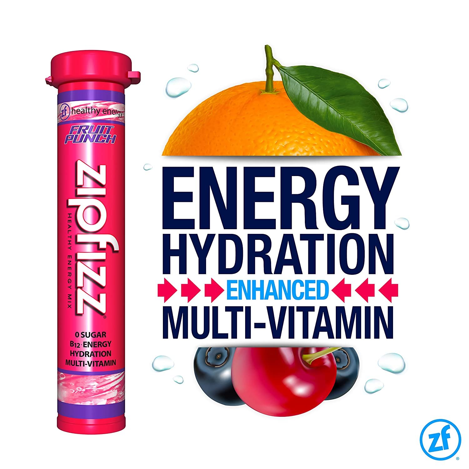 Zipfizz Healthy Energy Drink Mix Sugar Free FRUIT PUNCH Drink Mix20 count