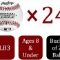 Rawlings 24  Pack Bucket Of Official Recreational Grade OLB3/R8U Baseballs