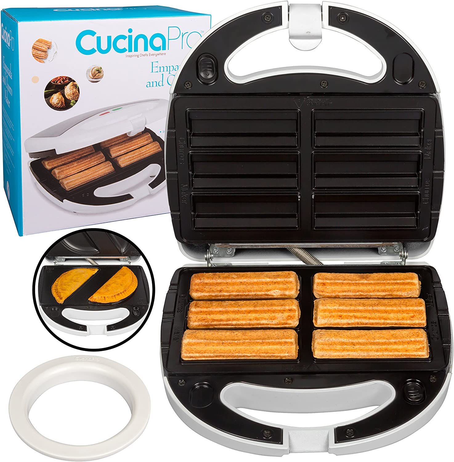 Empanada and Churro Maker Machine- Cooker w 4 Removable Plates