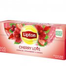 Lipton CHERRY LOVE Hibiscus Strawberry & Cherry  Fruit Tea 50 Teabags Box From Europe