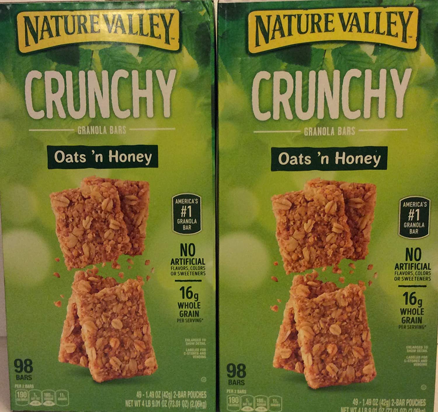 Nature Valley Oats N Honey Crunchy Granola Bars 98 Ct X 2 Boxes 196bars