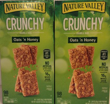 Nature Valley Oats N Honey Crunchy Granola Bars 98 Ct X 2 Boxes 196bars