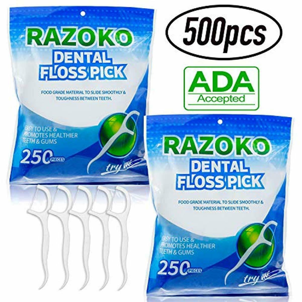 500 Dental Floss Picks High Pull Toothpicks Sticks,Clean Floss Picks 500 Pcs