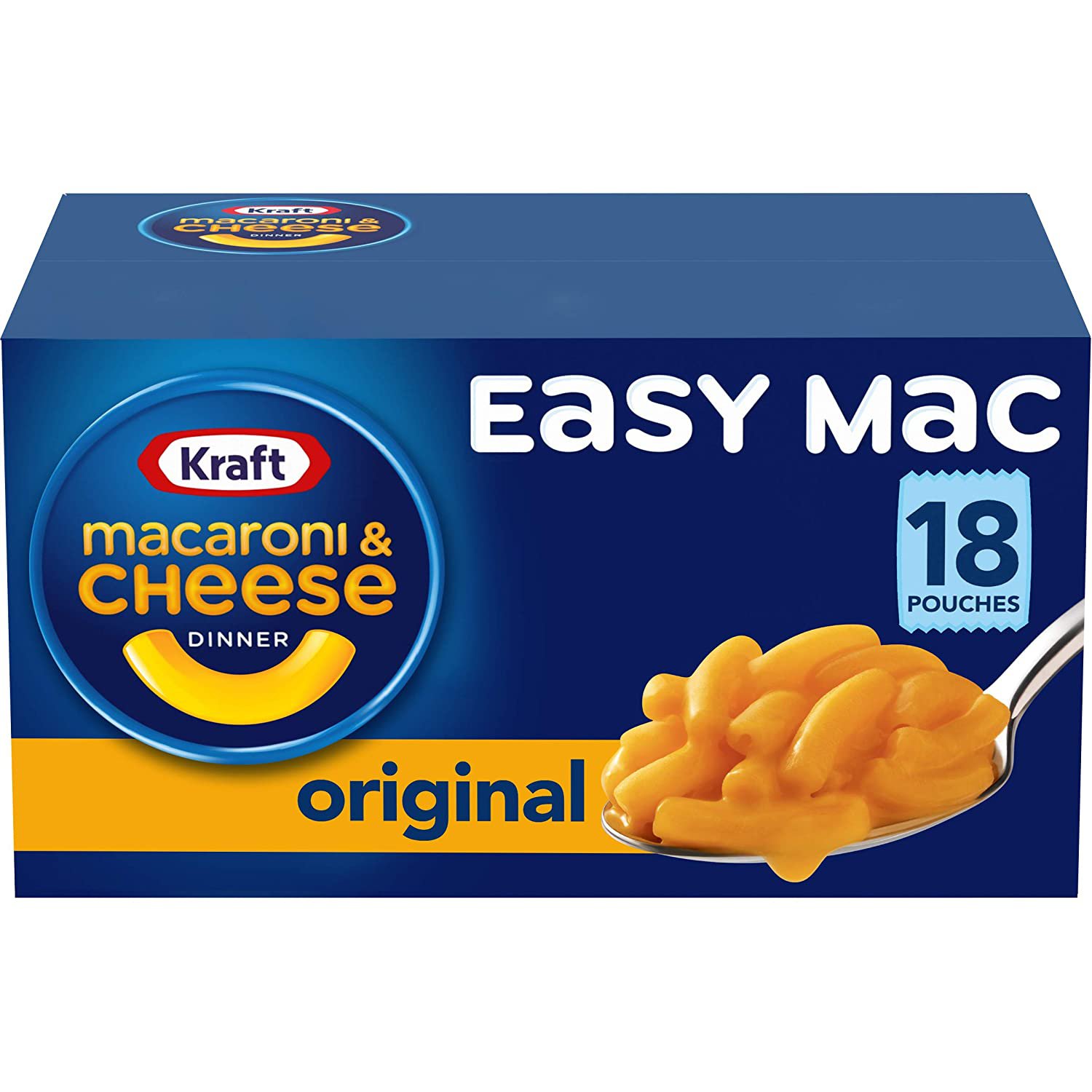 2X 18 Kraft Easy Mac Original Flavor Macaroni and Cheese Meal (18 Pouches) X2