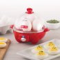 Rapid Egg Cooker, 6 Cap, Hard Boiled, Poached Eggs, Omelets, Auto Shut Off-red