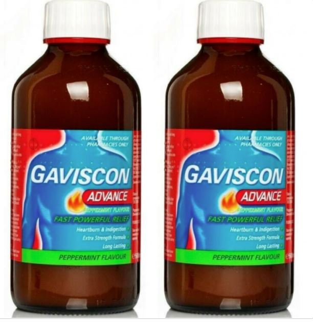 GAVISCON ADVANCE PEPPERMINT FLAVOUR 500 ML PACK OF 2 From UK