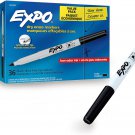 Expo Low Odor Ultra Fine Black Dry Erase Markers, Box of 36