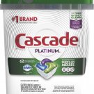 Cascade Platinum Dishwasher Pods, ActionPacs Detergent, Fresh, 62 Count