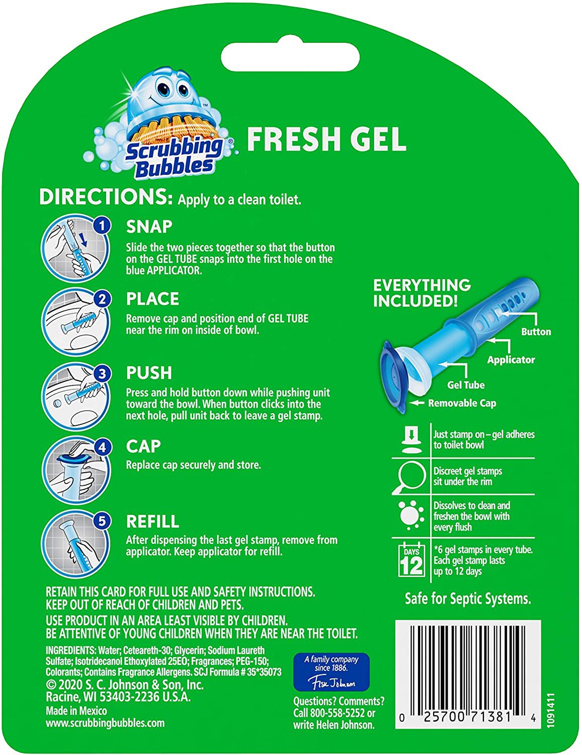 2 Packs scrubbing bubbles toilet cleaning gel20 weeks of freshness