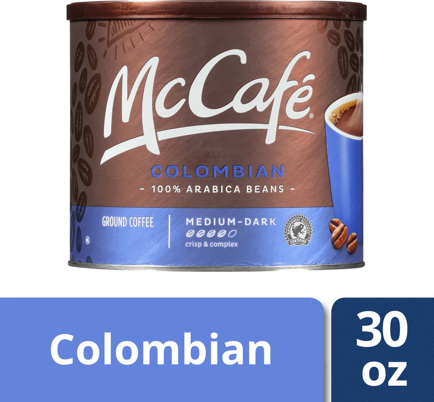 McDonald's Mccafe Colombian Ground Coffee 30 Oz Canister