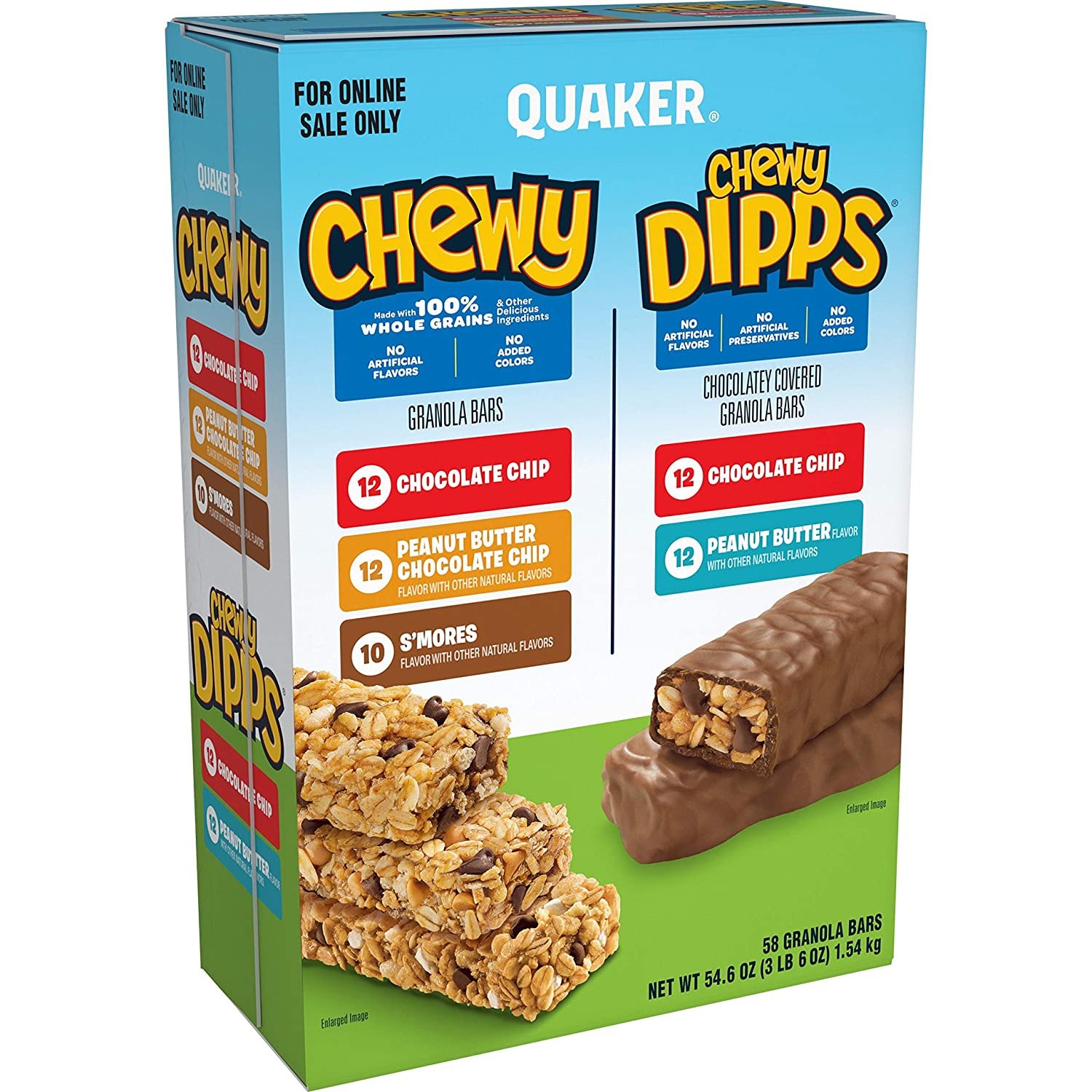 Quaker Chewy Anddipps Variety Pack 58 Packs For School And On The Go