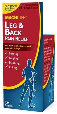 MagniLife Leg & Back Relief for Sciatica Symptoms, Burning,  Pains, 250 tabs