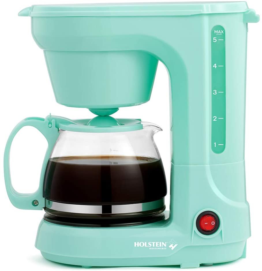 Pop Color Decor Housewares, 5Cup Coffee Maker, Red, Mint, Teal